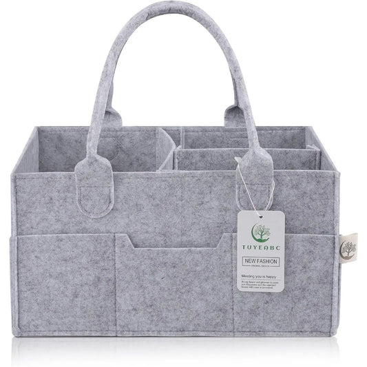 baby diaper caddy - enlarge nursery storage bin and car organizer for diapers and wipes - storage basket for newborn essentials,