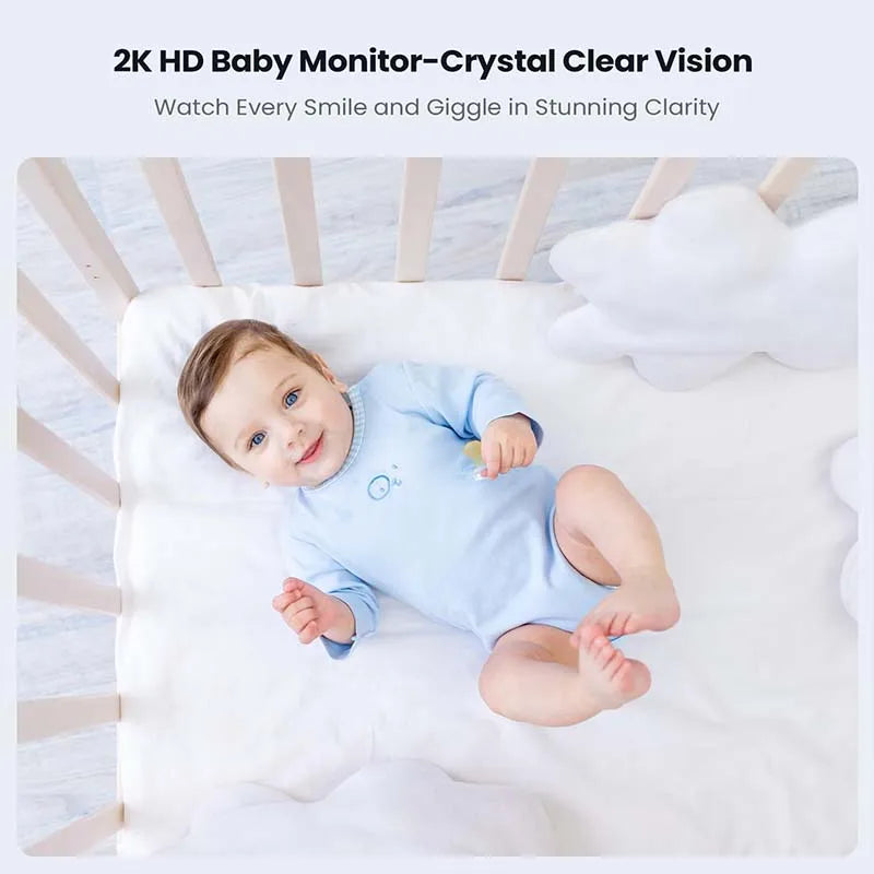 ieGeek Baby Monitor with 2K Camera and Audio - Video Monitor with 5" Screen - Night Vision, Two-Way Talk, Cry & Motion Detection