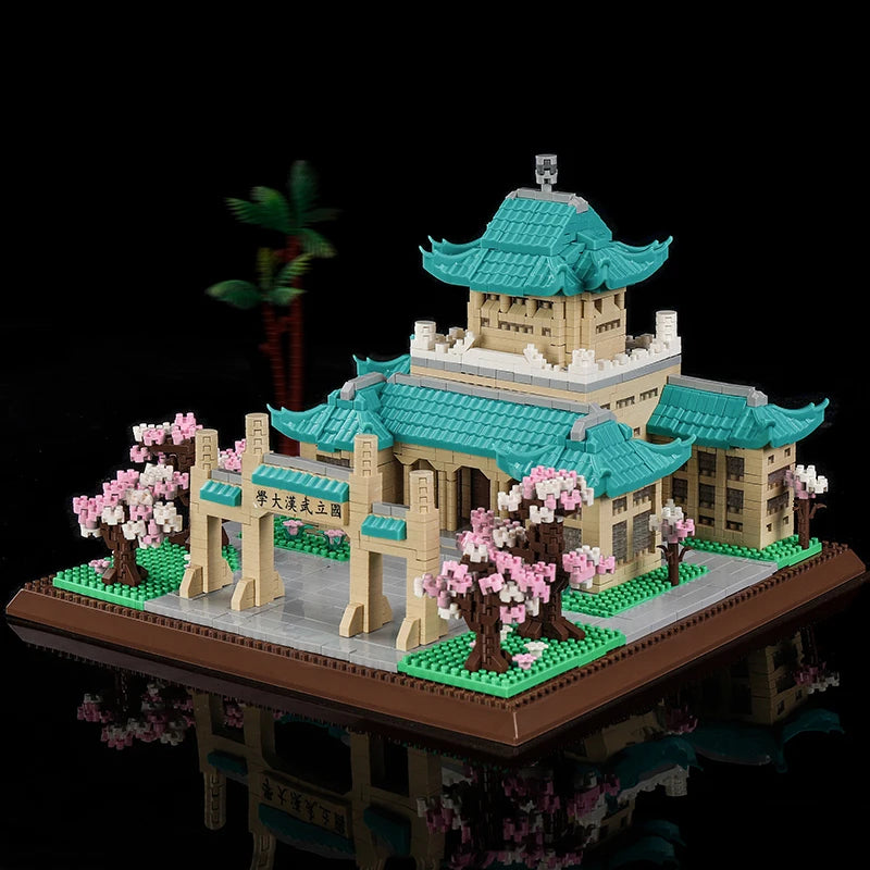 1560 Pieces of Four Famous School Building Blocks, Abs Materials, Mixed Color Building Blocks Assembly, Famous School Building B