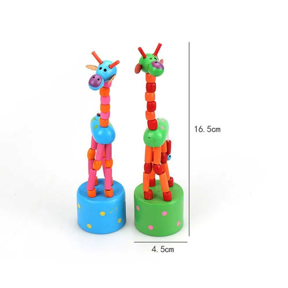 Baby Funny Decoration Standing Garden Home Colorful Toys Party Wooden Cartoon Swing Giraffe Rocking Dancing Giraffe Toy