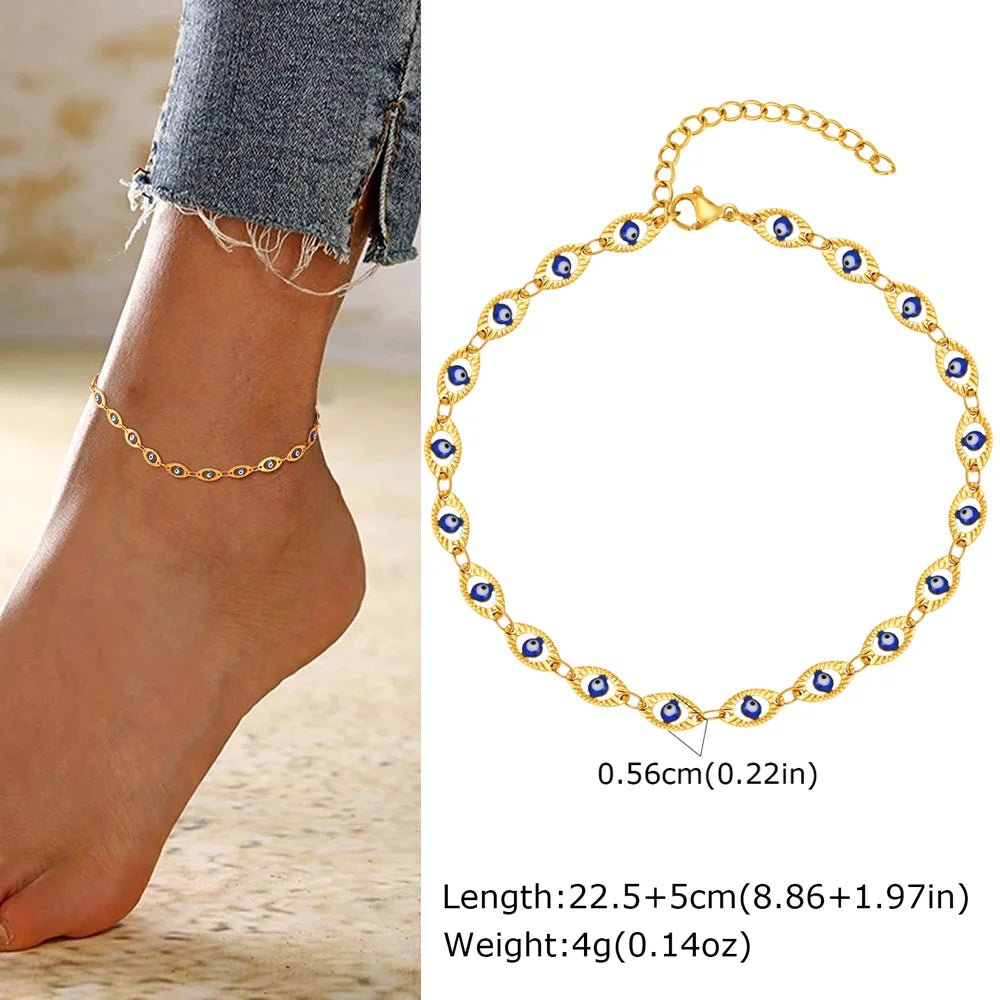 Stainless Steel Heart Anklets for Women, Gold Plated Delicate Anklet Bracelet, Light Luxury Foot Jewelry Party Gifts for Girl