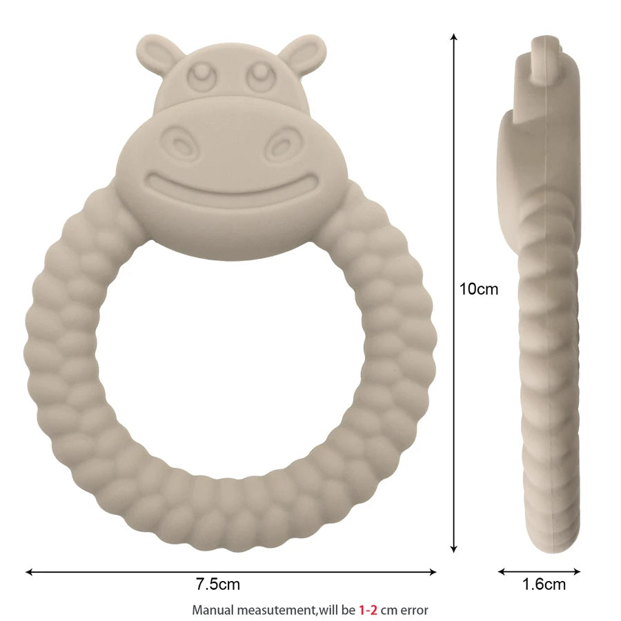 Baby Hand-Held Toys Silicone Ring Teether Toys Particle Feel Molar Chewing Gadget Newborn Oral Care Stop Sucking Accessories