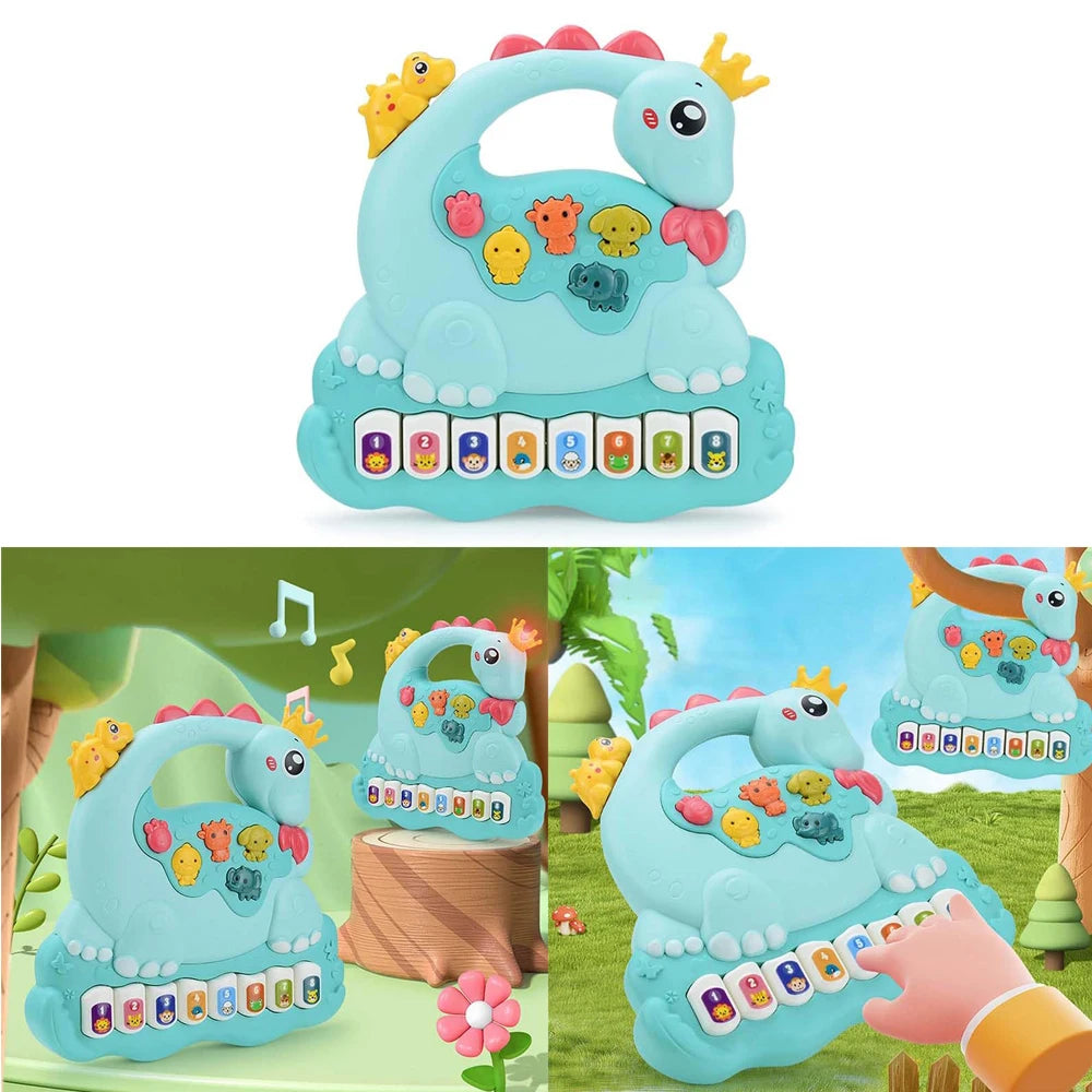 Baby Toys Dinosaur Piano Music Light Up Toys for Boys Girls Infant Toys,Interactive Piano Keyboard Toys for Baby GIifts