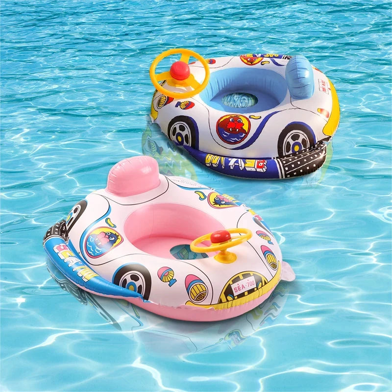 Baby Swimming Seat Ring Inflatable Toys Floating Sun Shade Toddler Swim Circle Fun Pool Bathtub Summer Beach Party Water Toys