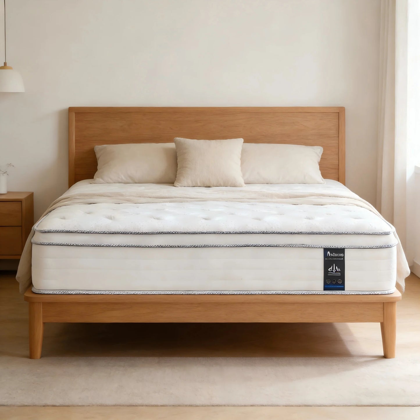Queen King Full Size Mattress, 12\14\10 Inch Hybrid Mattress in a Box with Pocket Spring, Medium Firm,Motion Isolation