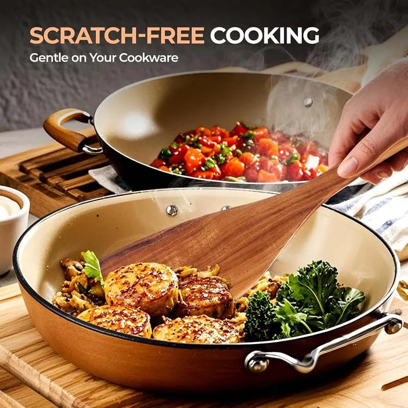 5-Pieces Wooden Kitchen Utensils Set – for Home/Restaurant, Odor-Free, Heat & Rot Resistant