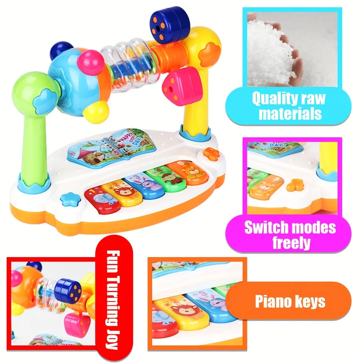Baby Musical Piano Keyboard Toys, Rhythm Game & Song Play Activity Learning Toy, Christmas Gifts, Halloween Gifts