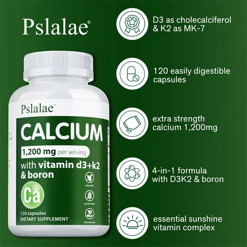 Calcium Supplement -  Promotes Calcium Absorption, Supports Bone Density & Muscle Health, forHealthy Bones, Heart, Immune