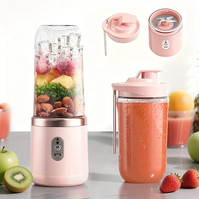 400ML Portable Blender Bottle Electric 6 Blades Multifunction USB Juice Smoothie Maker with Ice Crush Cup Food Processor