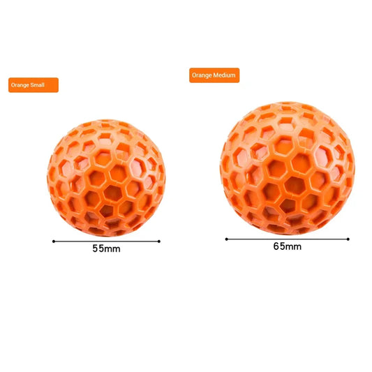 New Dog Toys Bite Resistant Interactive Throwing Sound Honeycomb Balls Natural Rubber Teething Clean Teeth Toys Pet Products