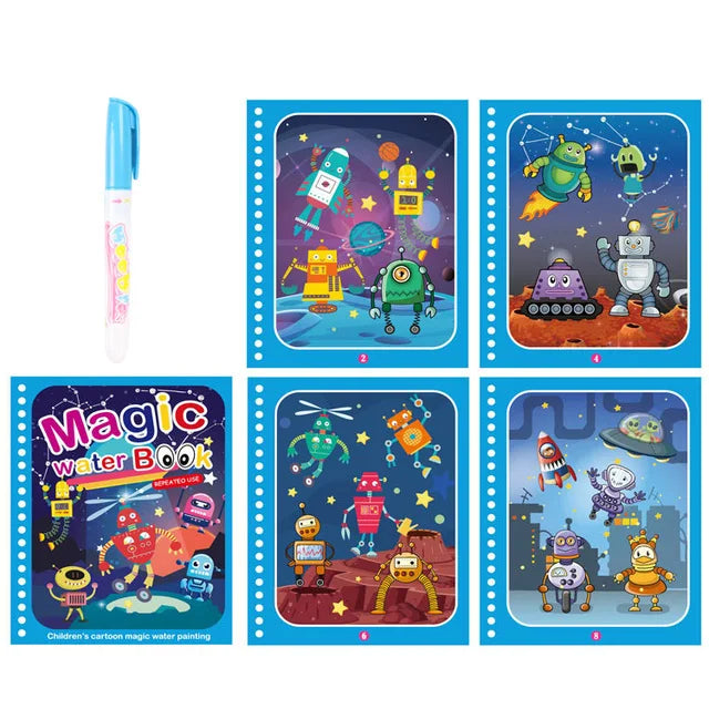 Children Learning  Education Toy Magic Water Book with Pen Baby Montessori Toys Drawing Coloring Books for Kids 2 to 4 Years Old