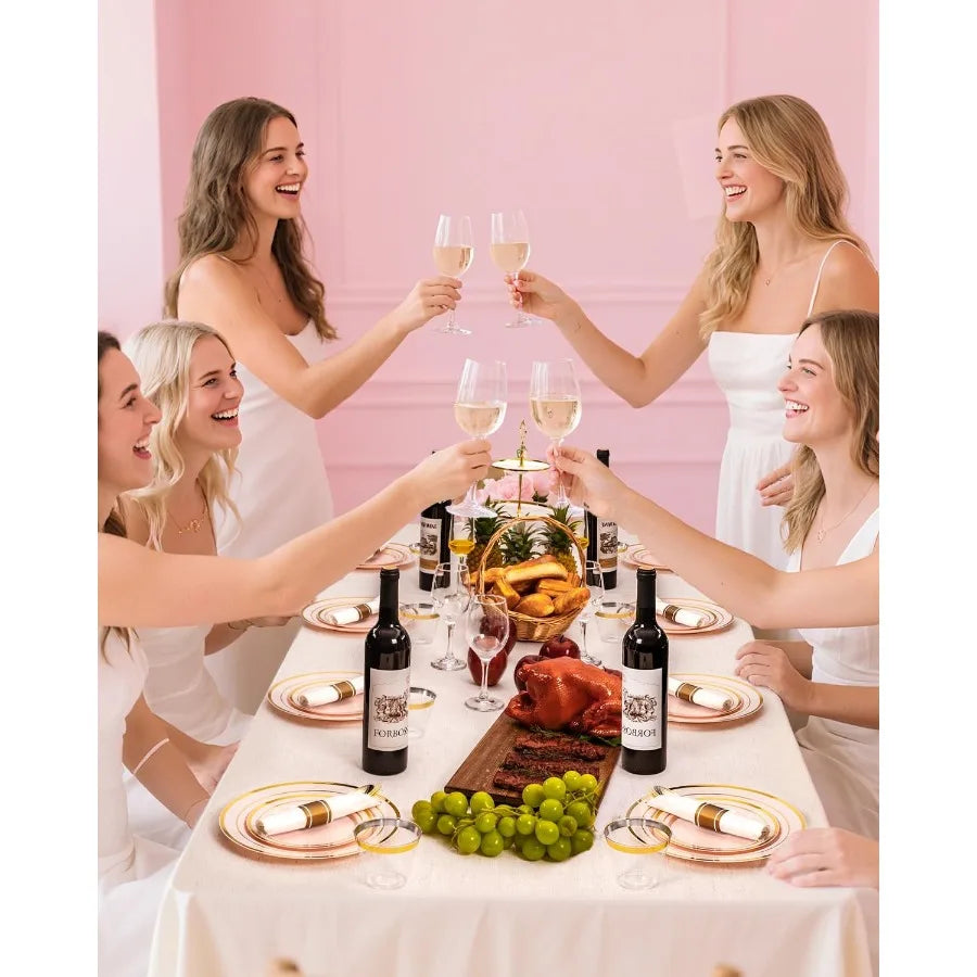 700PCS Silver Plastic Dinnerware Set for 100 Guests Disposable Plates for Party Include: 200 Plastic Plates 100 Pre Rolled Napkin