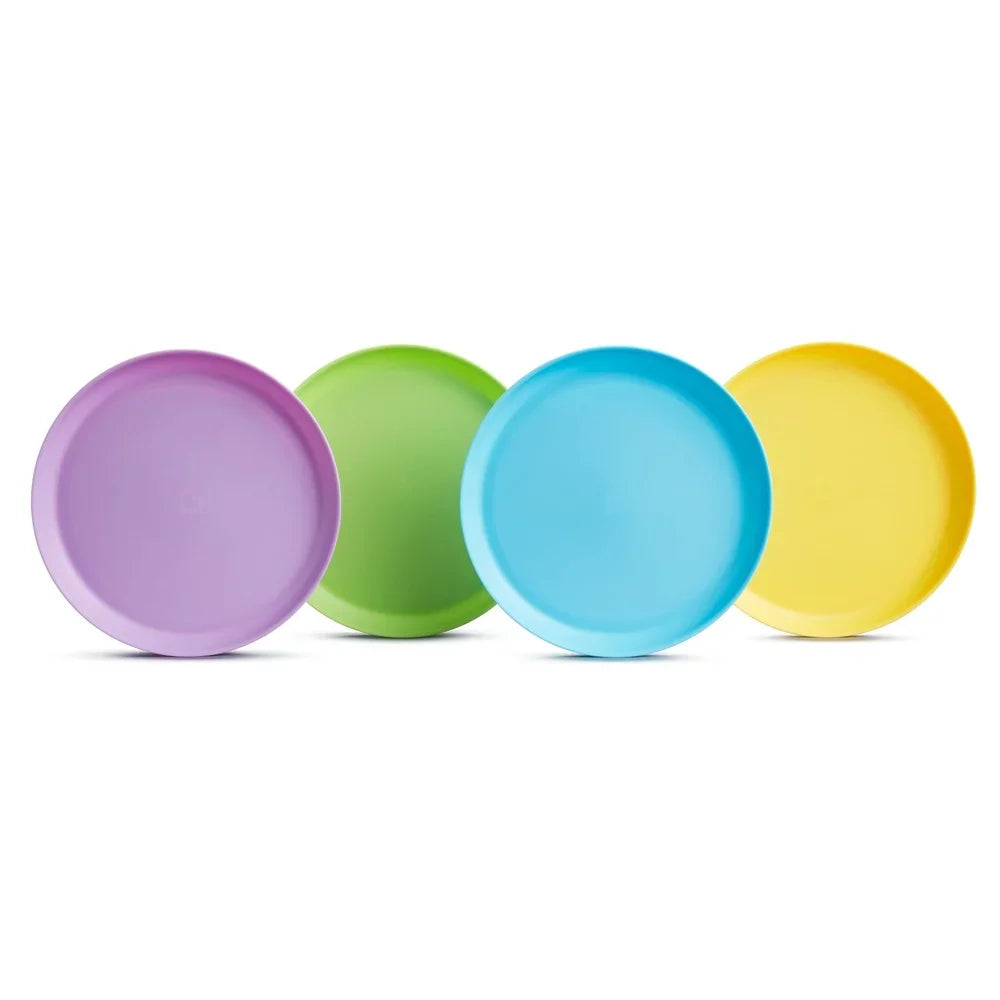 12 Piece Toddler Multi Dining Set BPA Free Stackable Plates Bowls Cups Lightweight Perfect Kids Feeding Meals Snacks
