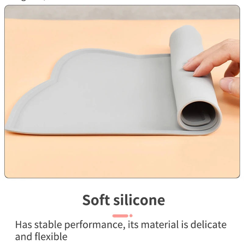 1pc, pet placemats, cat silicone placemats for feeding, easy to clean, anti-slip, raised edges, suitable for both cats and dogs