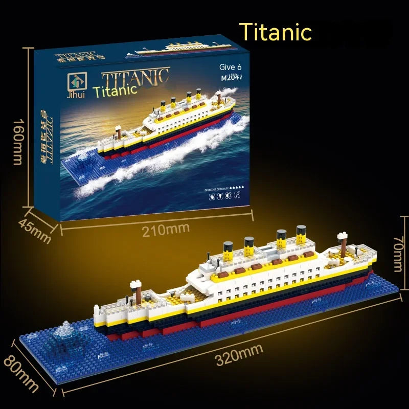 Titanic Building Blocks Cruise Ship Luxury Iceberg Mini Assemble Bricks Model City DIY Model Bricks Toys Kits For Holiday Gifts