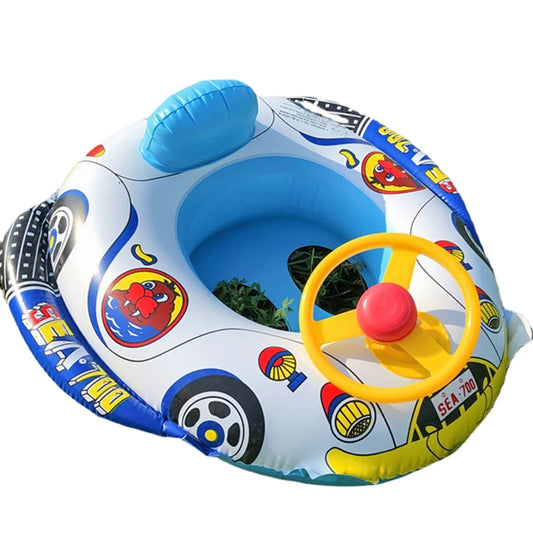 Baby Swimming Seat Ring Inflatable Toys Floating Sun Shade Toddler Swim Circle Fun Pool Bathtub Summer Beach Party Water Toys
