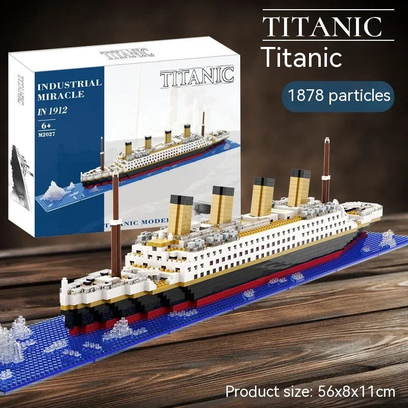 Titanic Building Blocks Cruise Ship Luxury Iceberg Mini Assemble Bricks Model City DIY Model Bricks Toys Kits For Holiday Gifts