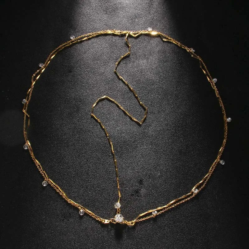 Fashion Crystal Head Chain Wedding Hair Accessories for Women Elegant Headpiece Bling Bridal Forehead Chain Indian Jewelry Gifts