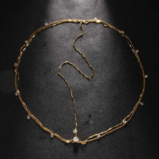 Fashion Crystal Head Chain Wedding Hair Accessories for Women Elegant Headpiece Bling Bridal Forehead Chain Indian Jewelry Gifts