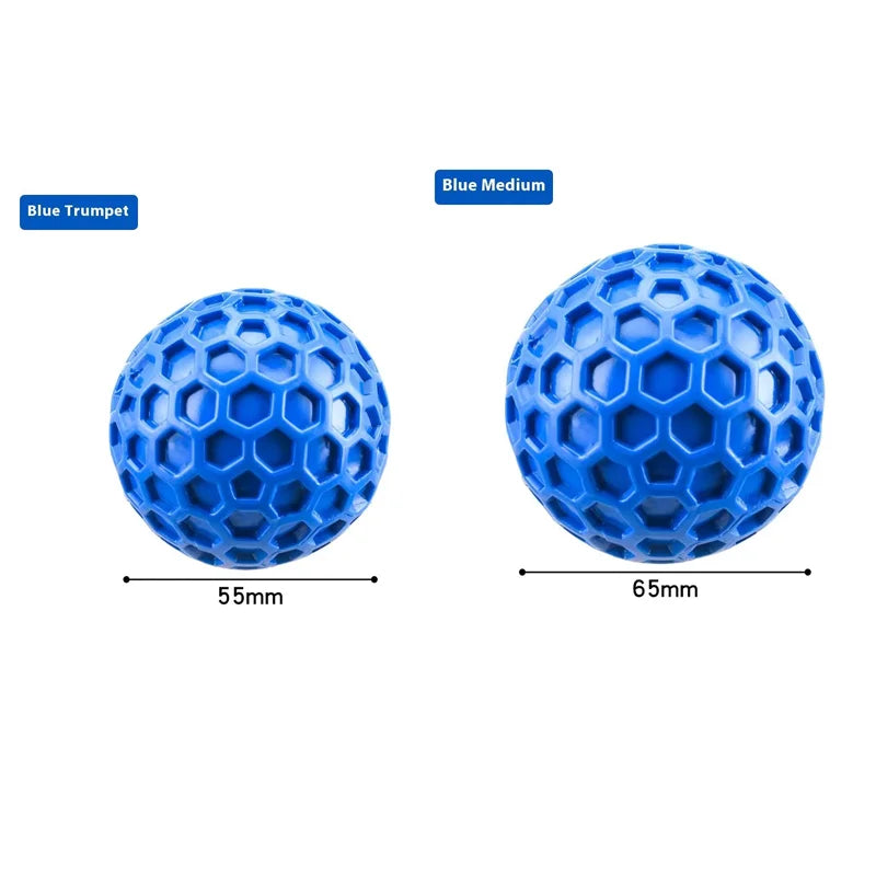 New Dog Toys Bite Resistant Interactive Throwing Sound Honeycomb Balls Natural Rubber Teething Clean Teeth Toys Pet Products