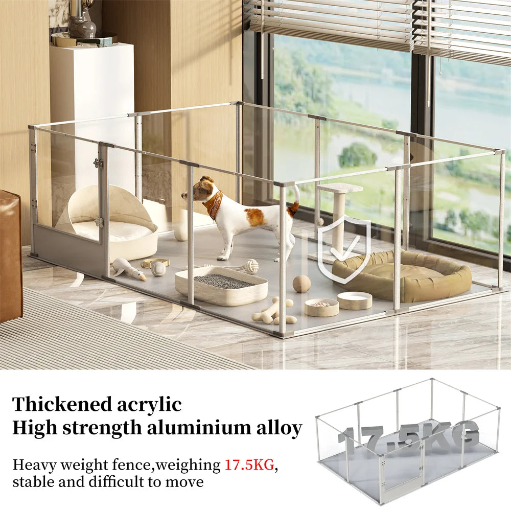 Extra Large 10 Panels Sleek Acrylic Dog Playpen Fence Pet Enclosure Fertility Cage Pet Whelping Box Playground