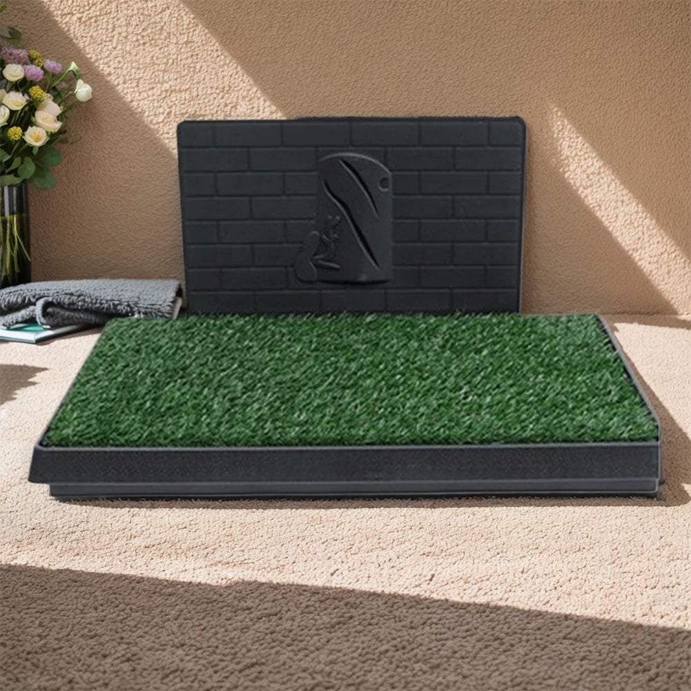Training Pads with Pee Baffle Dog Grass Pad with Large Tray Reusable Indoor Or Porch Dog Potty Ideal for Small and Medium Dogs