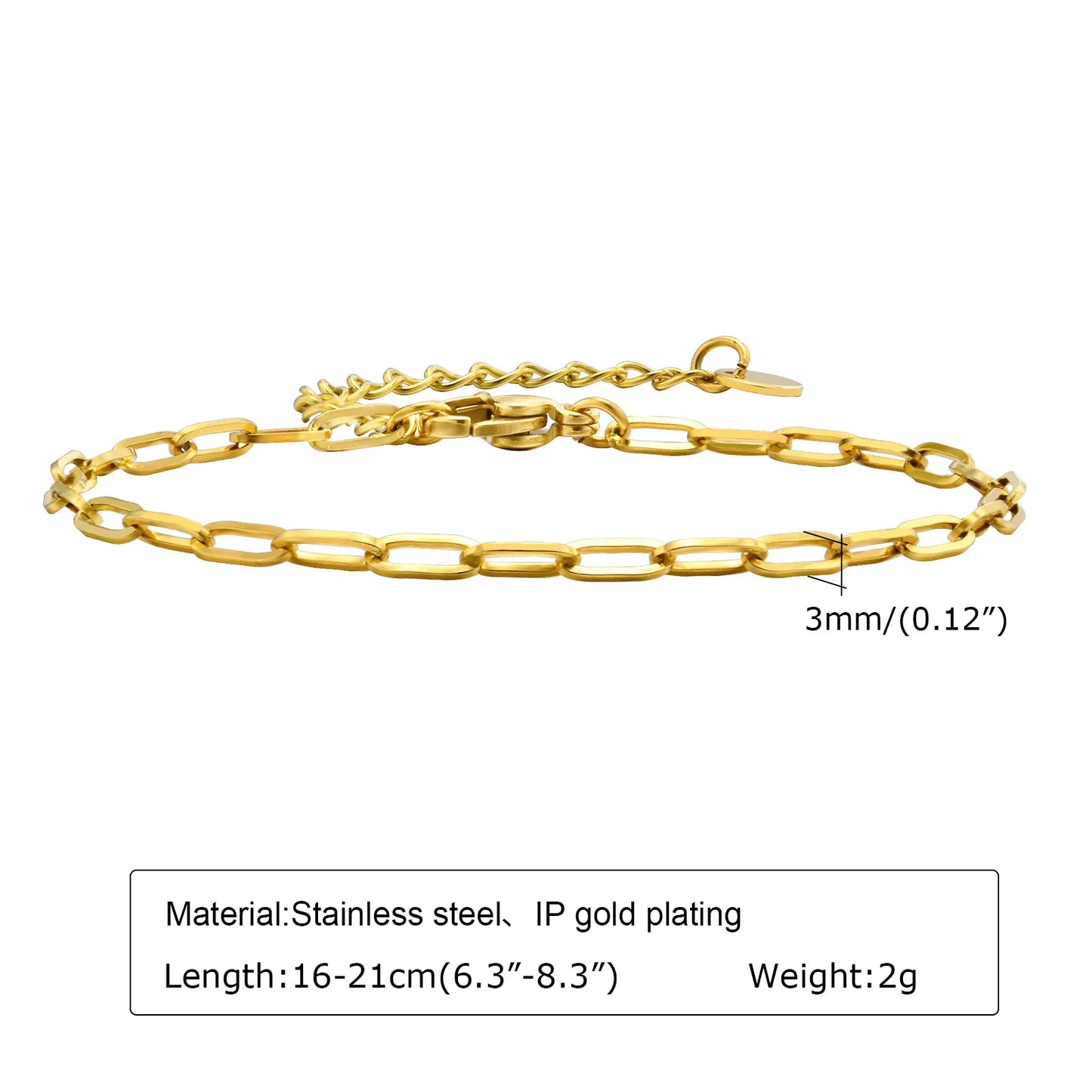 Non Tarnish Stainless Steel Bracelet Stackable for Women, Thin Herringbone Chain Bracelet Waterproof Gold Plated Jewelry