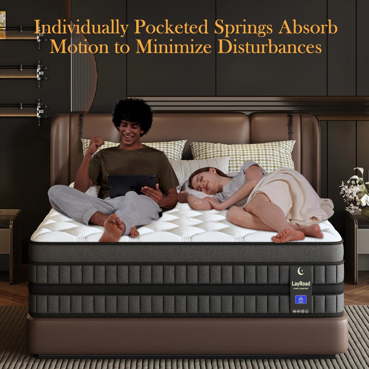 LayRoad 12/14-inch Memory Foam Mattress Spring Mattress Single/Double/Queen/King Size Boxed Mattress Medium Firmness
