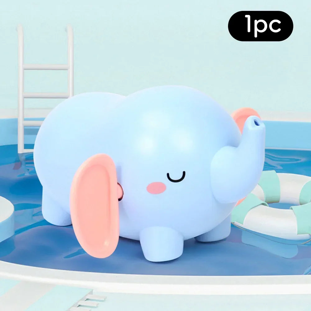 Baby takes a bath and plays in the water, Submarine, winding up animal chain, playing in the bathroom, children's toys