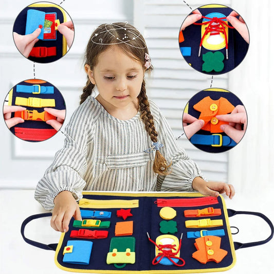 Busy Board Montessori Toys for Toddlers Sensory Toy Preschool Learning Educational Travel Activities For Fine Motor Skills