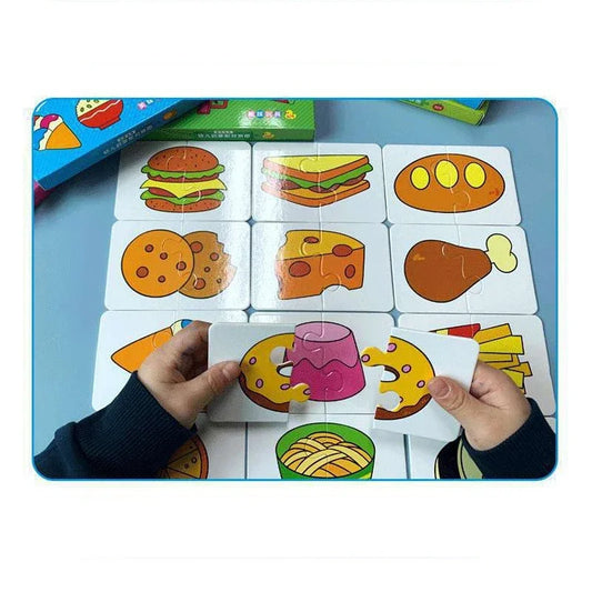 Baby Puzzle Toys for Children Animals Fruit Truck Graph Card Matching Games Montessori Toys for Kids 1 2 3 Years Old Boys Girls