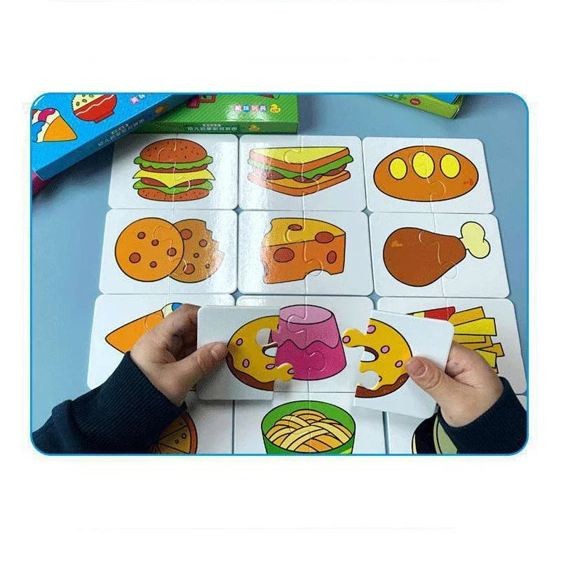 Baby Puzzle Toys for Children Animals Fruit Truck Graph Card Matching Games Montessori Toys for Kids 1 2 3 Years Old Boys Girls