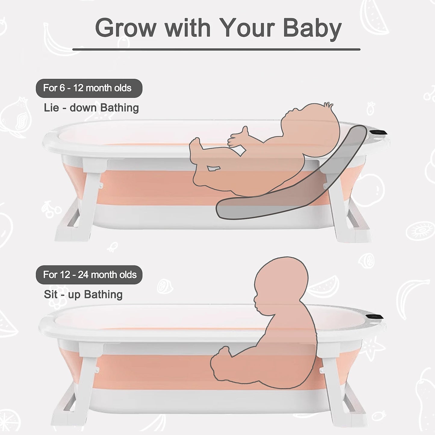 Newborn Collapsible Baby Bathtub Portable Travel Bathtub  Foldable Baby Bathtub Foldable Bath Basin Newborns For Baby 0-36 Month