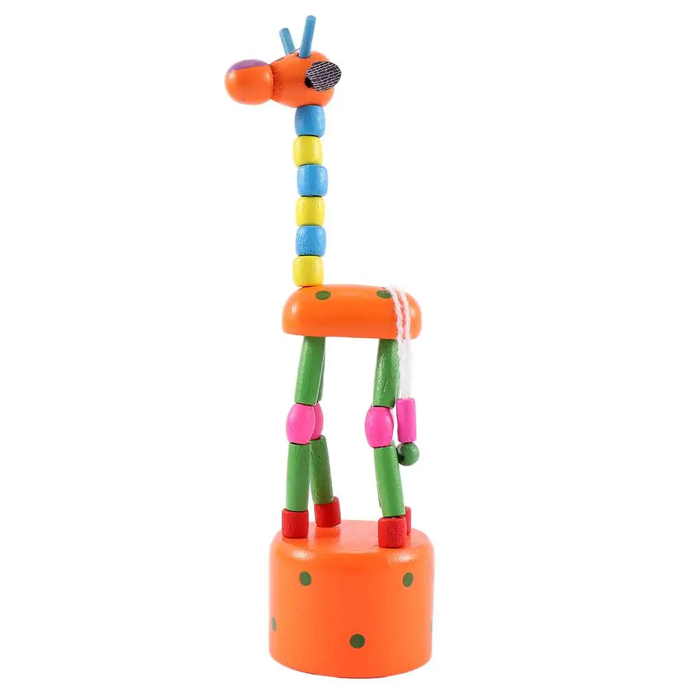 Baby Funny Decoration Standing Garden Home Colorful Toys Party Wooden Cartoon Swing Giraffe Rocking Dancing Giraffe Toy