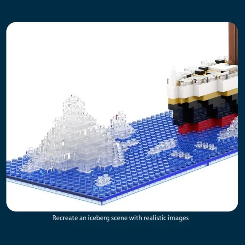 Titanic Building Blocks Cruise Ship Luxury Iceberg Mini Assemble Bricks Model City DIY Model Bricks Toys Kits For Holiday Gifts