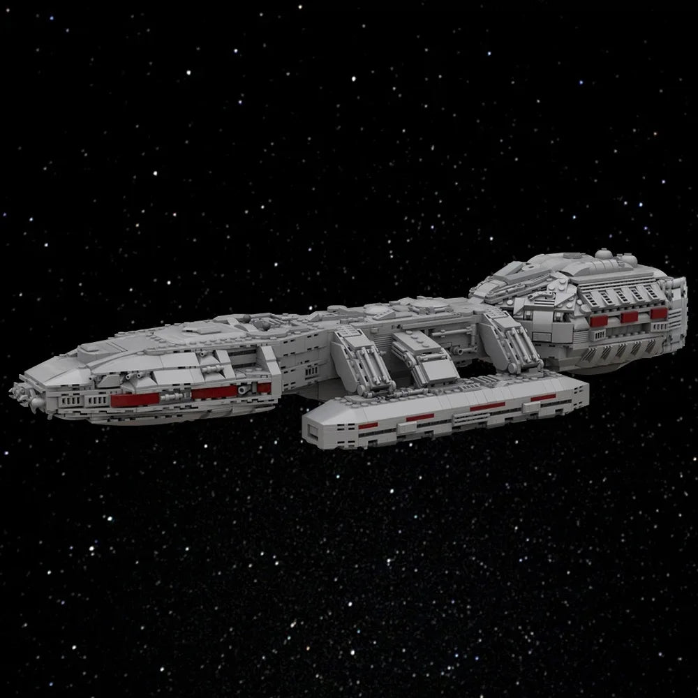 MOC Battlestar Galactica Model Building Blocks Sci-Fi Military Techo Battlestar Spaceship Bricks Toys