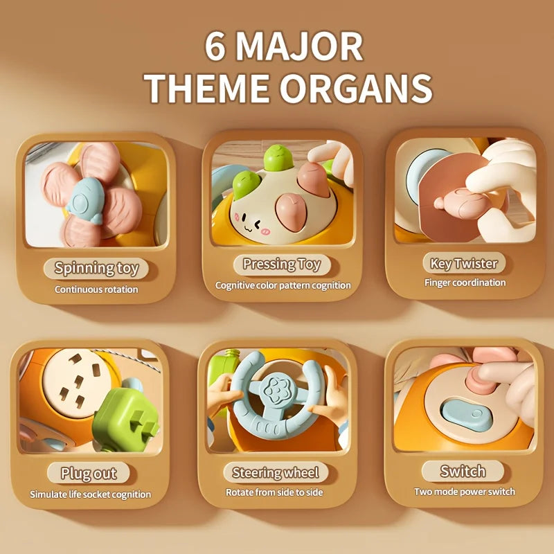 Baby hand-held portable six-sided one-hand held six-sided cube toy busy ball suitable for babies to rotate, interesting toy, key