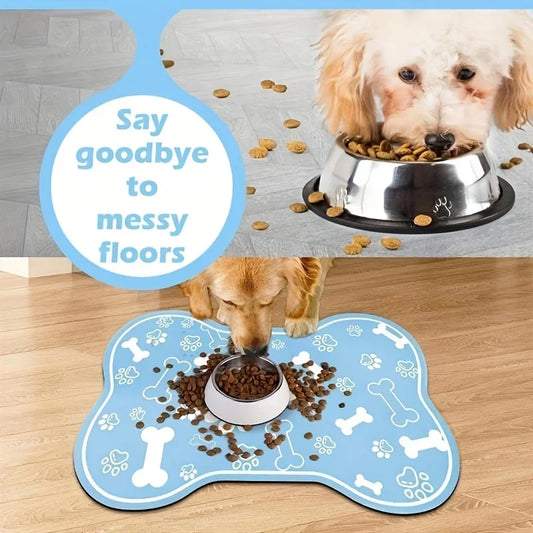 1pc Pet Feeding Mat - Non slip, Scratch resistant, Quick drying Pet Meal Mat, Suitable for Dogs and Cats - Easy to Clean