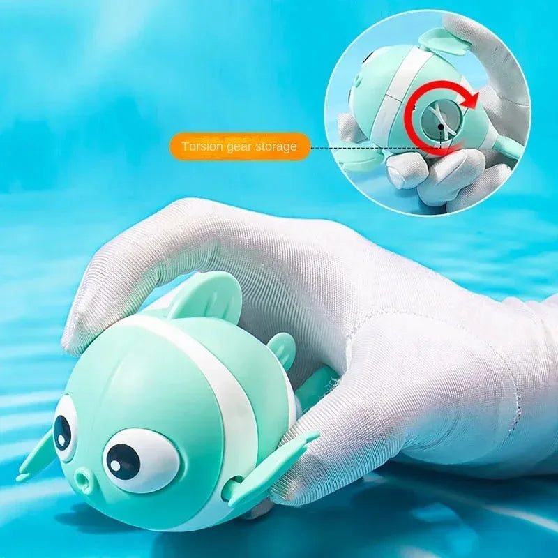 Baby Bath Toys Frog and Fish Wind Up Toys for Toddlers Bathtub Toys for Baby Floating Pool Games Swimming Bath Toys for Kids