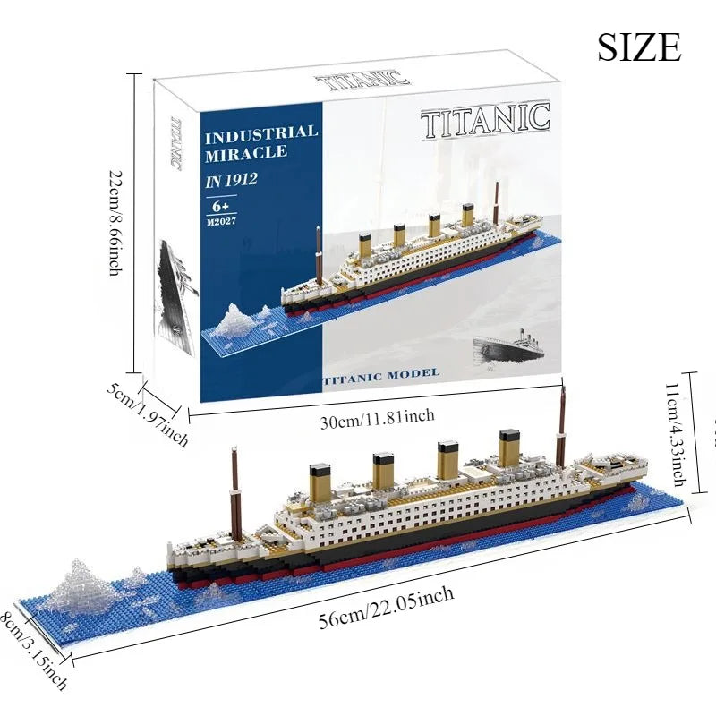 Titanic Building Blocks Cruise Ship Luxury Iceberg Mini Assemble Bricks Model City DIY Model Bricks Toys Kits For Holiday Gifts