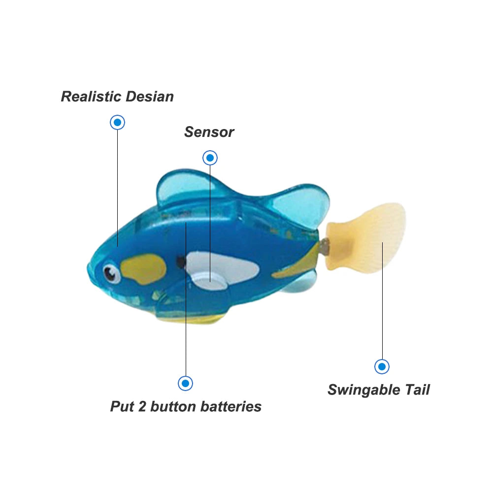 Led Baby Bath Toys Interactive Colorful Fish Toys Swimming Bath Plastic Fish Toys Gift & Scenic Fish  Toy