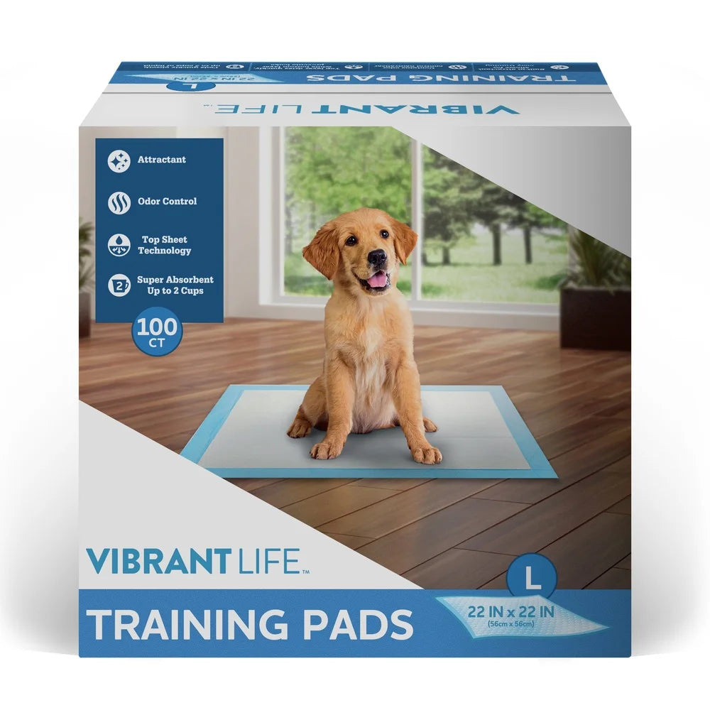 Large Training Pads 22x22 Inches 100 Count Super Absorbent Odor Control Disposable Puppy Potty Pads with Attractant Top Sheet