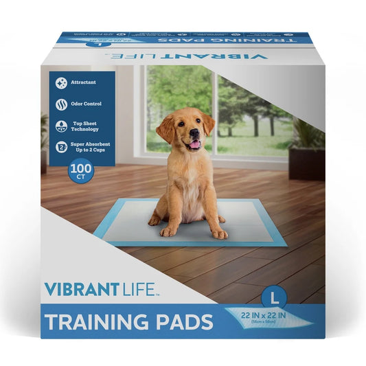 Large Training Pads 22x22 Inches 100 Count Super Absorbent Odor Control Disposable Puppy Potty Pads with Attractant Top Sheet