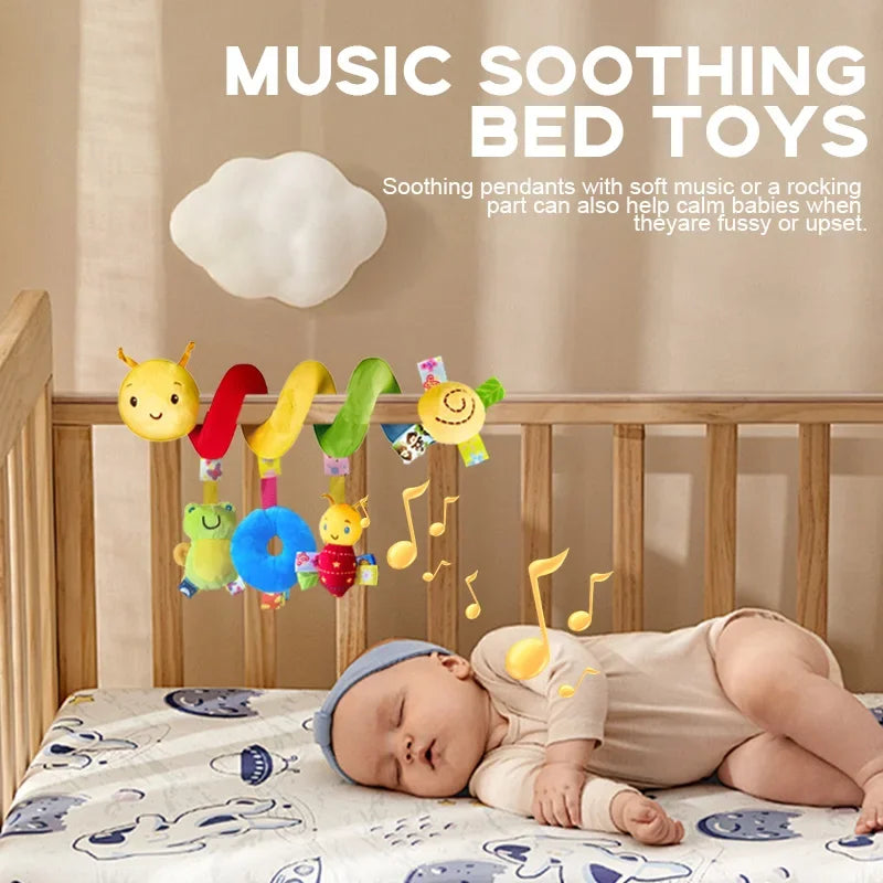 Baby Hanging Car Seat Toys Plush Bed Winding Soft Toy with BB Squeaker and Rattles Babies Newborn Toy 0 3 6 12 Months Doll Gifts