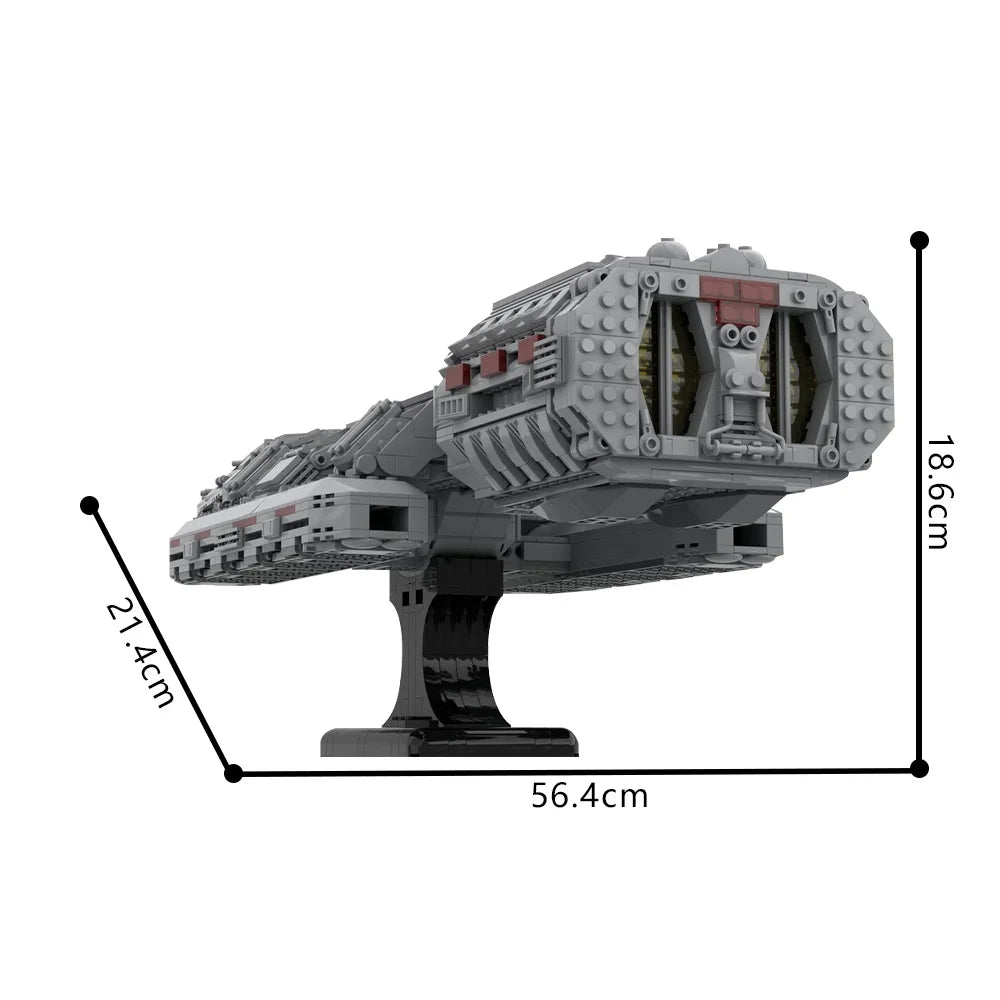 MOC Battlestar Galactica Model Building Blocks Sci-Fi Military Techo Battlestar Spaceship Bricks Toys