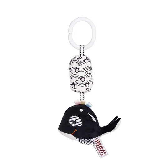 Stroller Bed Hanging Bell Plush Doll Baby Infant Rattles Newborn Black White Visual Grab Ability Training Toys