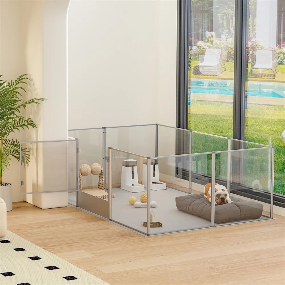 Extra Large 10 Panels Sleek Acrylic Dog Playpen Fence Pet Enclosure Fertility Cage Pet Whelping Box Playground