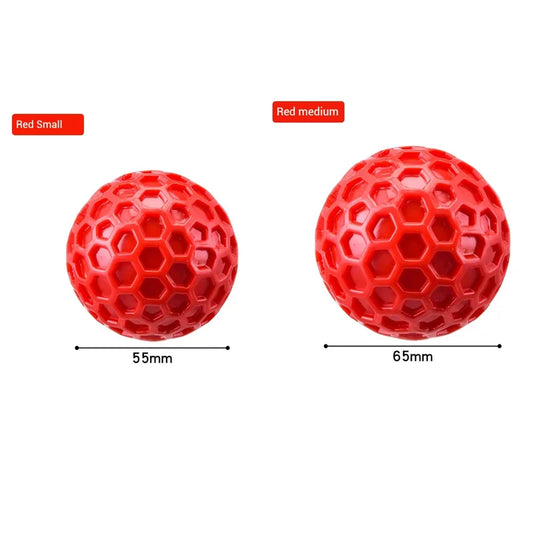 New Dog Toys Bite Resistant Interactive Throwing Sound Honeycomb Balls Natural Rubber Teething Clean Teeth Toys Pet Products