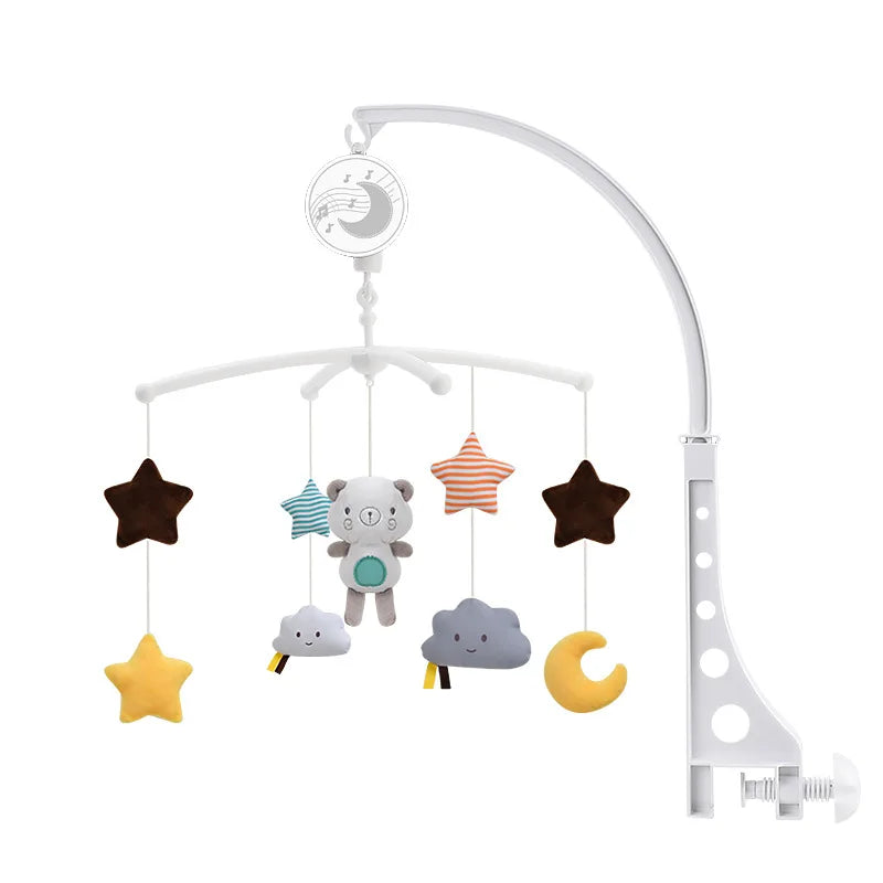 Baby Crib Mobile with Music, Rotating Cot Toy with Soft Hanging Animals for Newborn 0-6-12 Months, Bedside Soother
