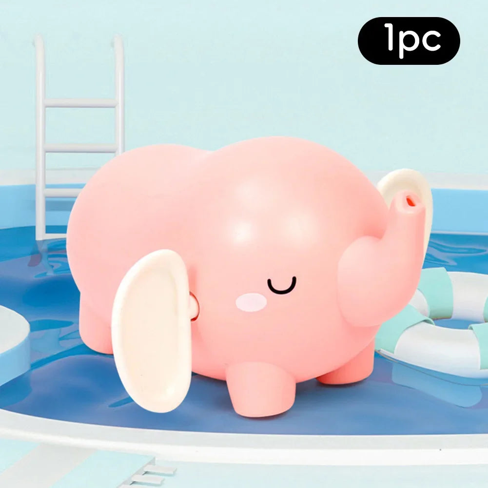 Baby takes a bath and plays in the water, Submarine, winding up animal chain, playing in the bathroom, children's toys